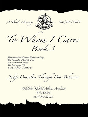 cover image of To Whom I Care